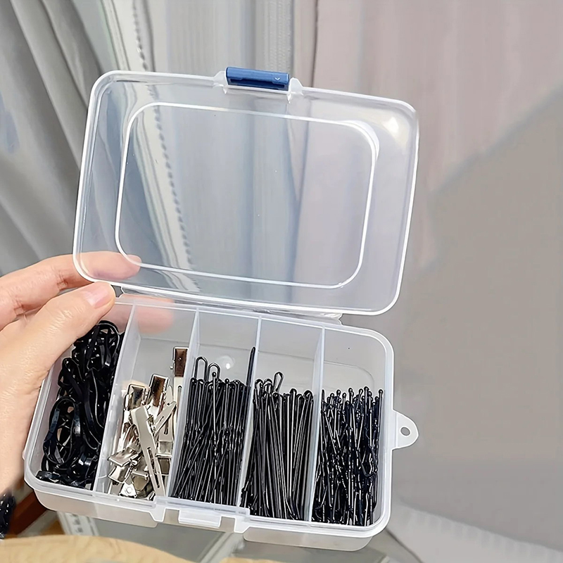 Accessories Travel Jewelry Box - Clear 5/6-grid Portable Plastic Hair Clips