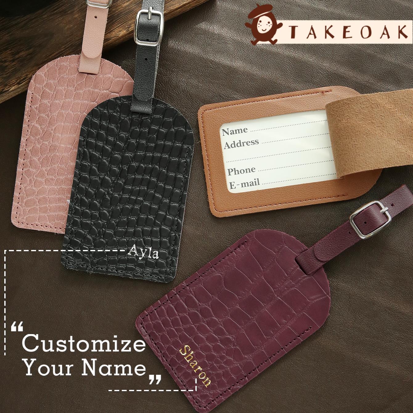 Travel Accessories Luggage Straps - Personalized Custom Name Croc Texture Leather