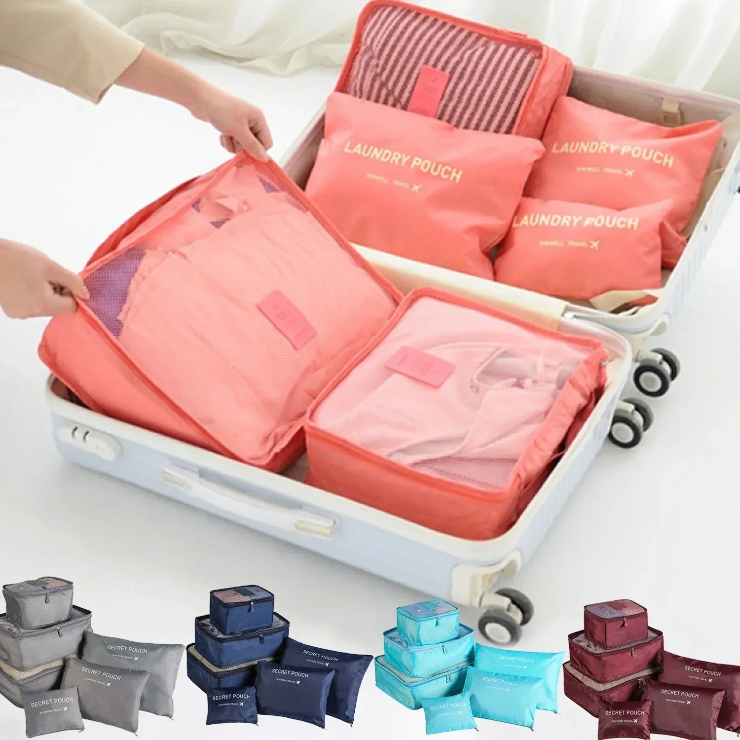 Travel Accessories Gift Set - 6pcs Set Travel Storage Bags Suitcase