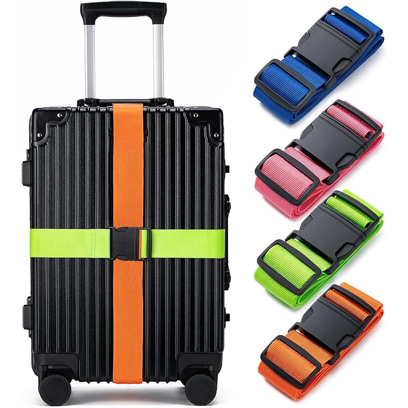 Travel Accessories Gear - 4Luggage Strap Set, Luggage Securing Strap,