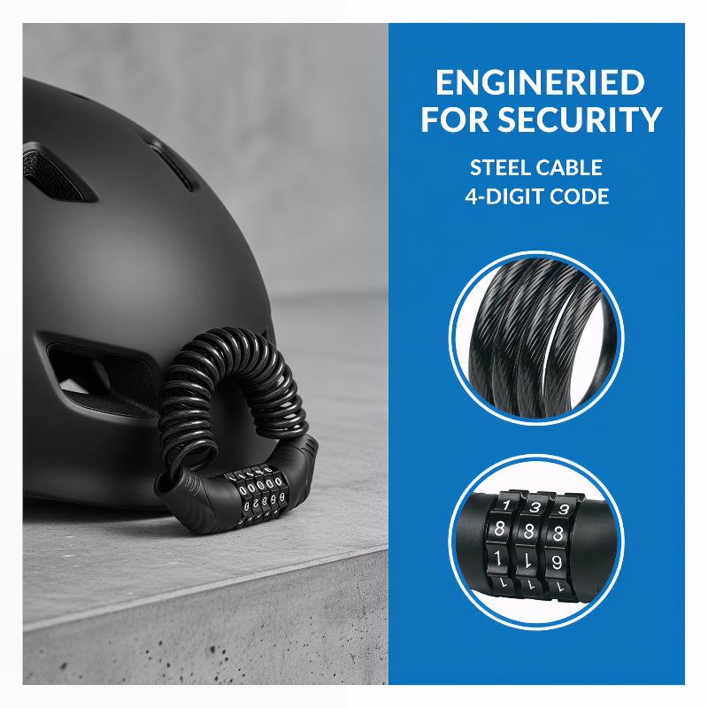 4 Digit Password Helmet Lock C - Cable Lock Combination 评论和价格