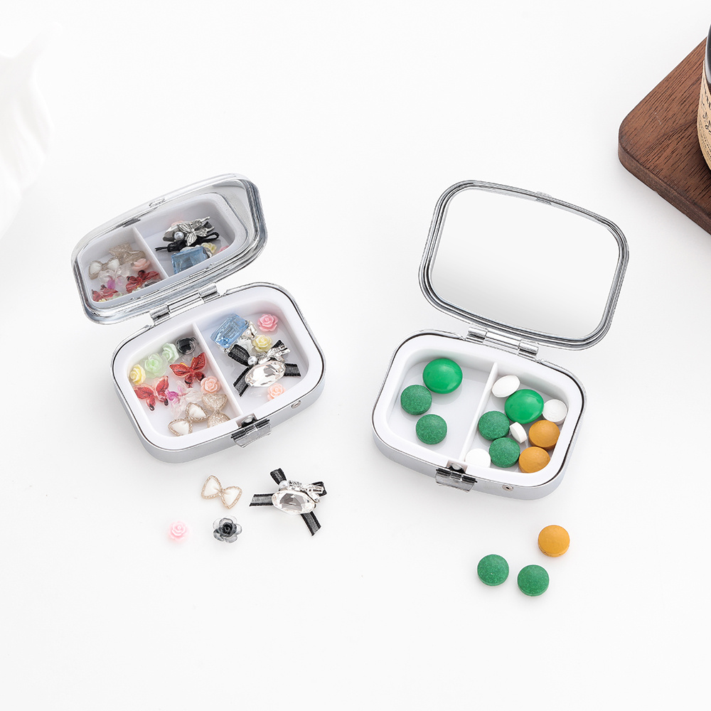 A Square Metal Box with Two Co - Accessories Travel Jewelry Box 评论和价格