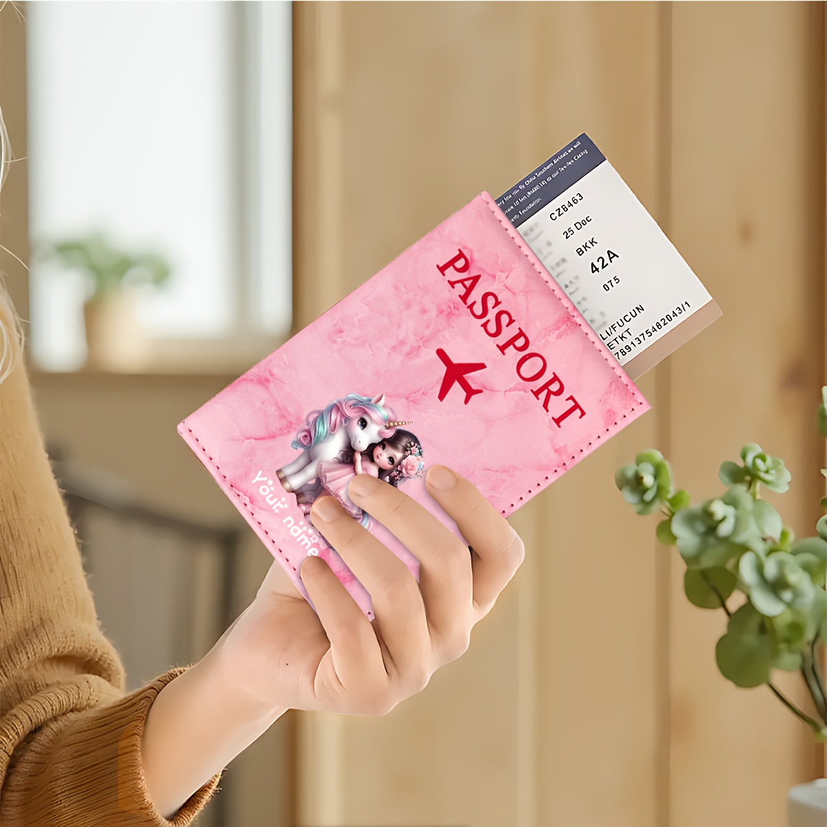 Unicorn Girl Pattern PU Passpo - Travel Accessories For Plane 评论和价格