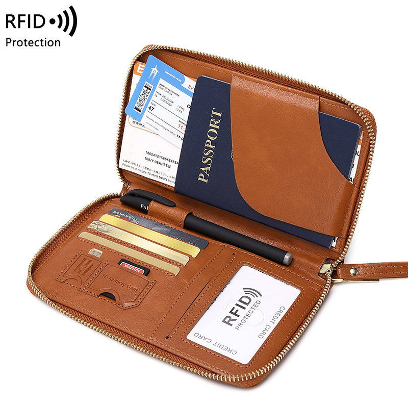 New Leather Passport Cover RFI - Travel Accessories For Plane 评论和价格
