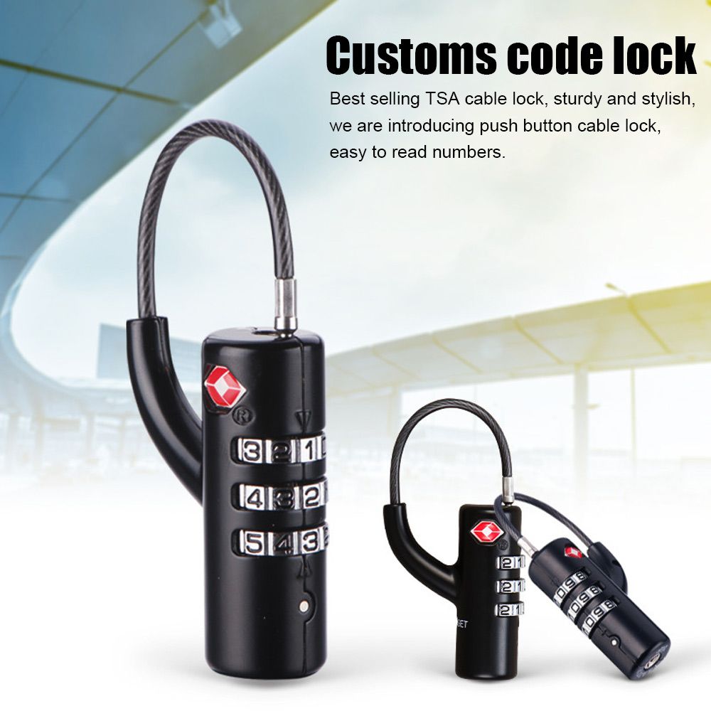 Waterproof Small Padlock Porta - Cable Lock Combination 评论和价格