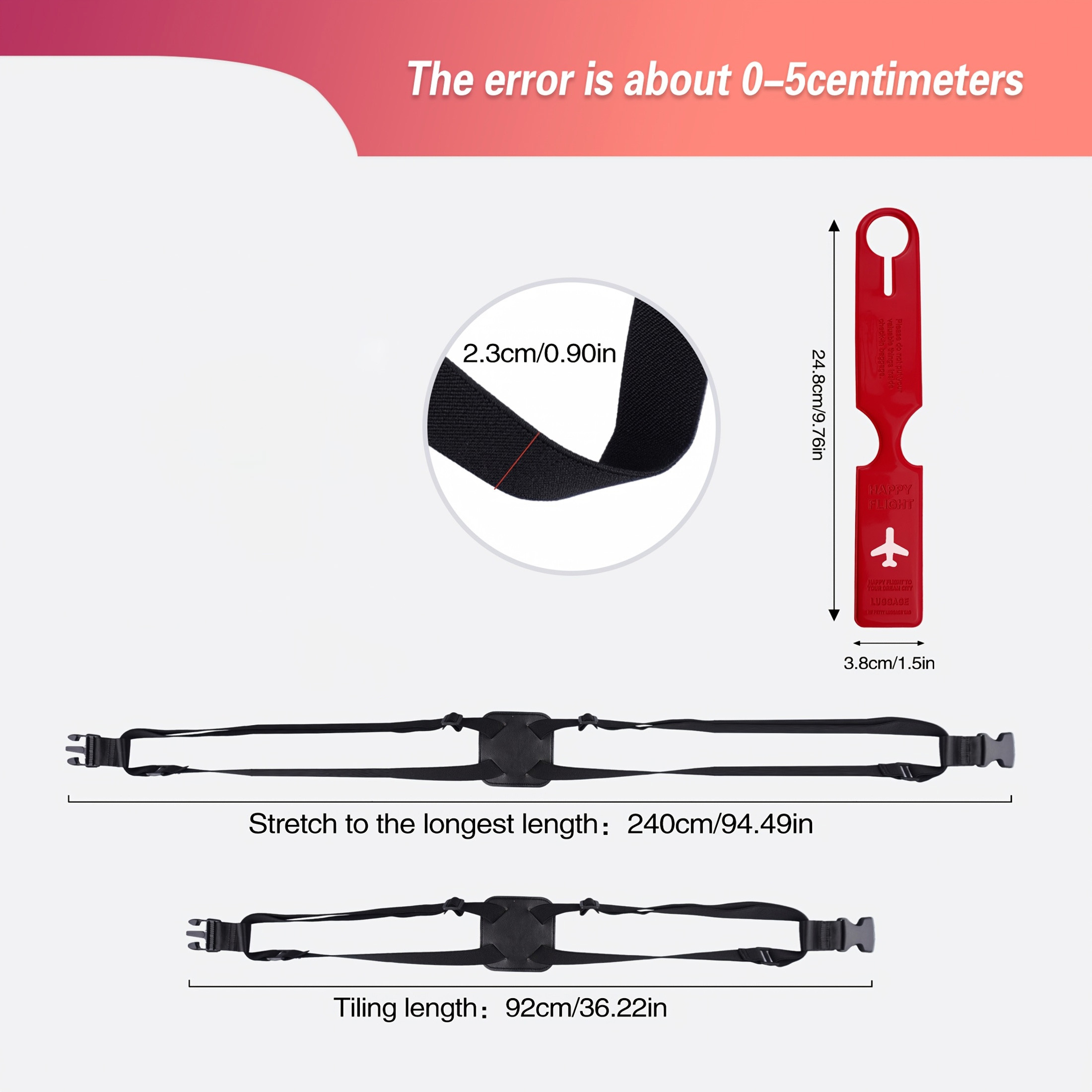 2-Piece Luggage Strap Set + Lu - Travel Accessories Gear 评论和价格