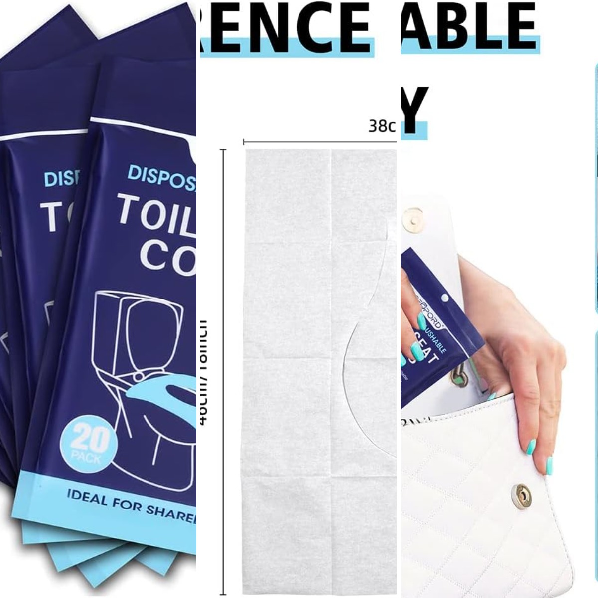 XL 100PCS Toilet Seat Covers D - Travel Accessories Essentials 评论和价格