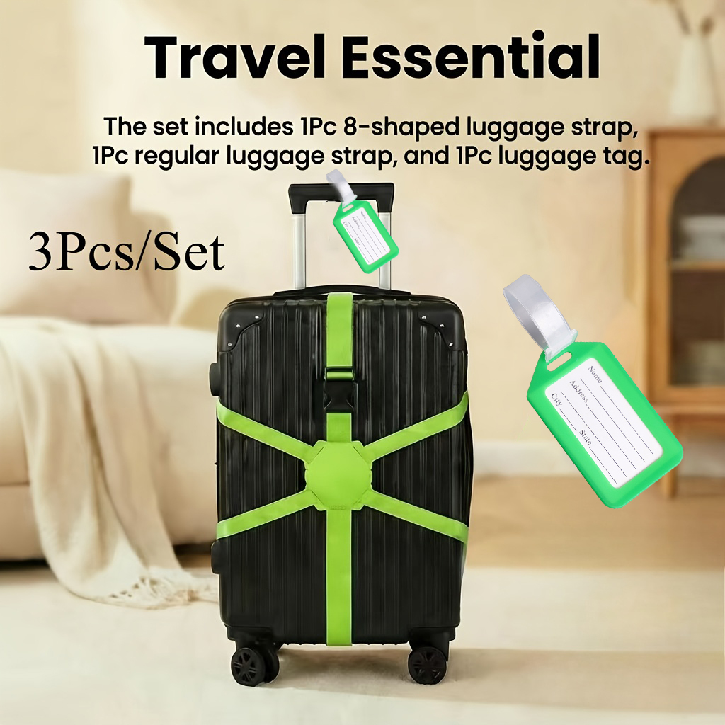 3-Piece Set (2 Luggage Straps  - Travel Accessories Luggage Straps 评论和价格
