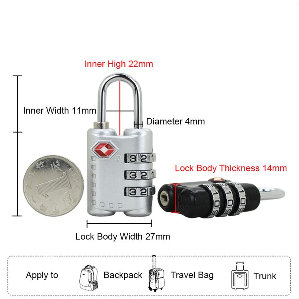 Waterproof Small Padlock Porta - Cable Lock Combination 评论和价格