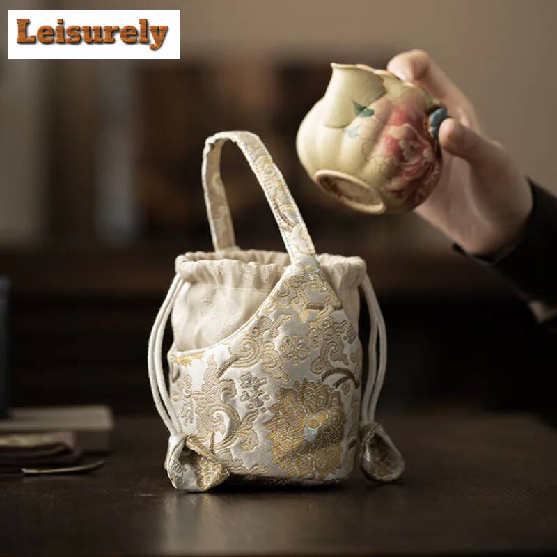 Chinese Brocade Drawstring Tea - Travel Accessories Gift Set 评论和价格