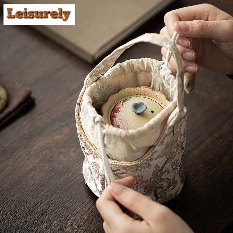 Chinese Brocade Drawstring Tea - Travel Accessories Gift Set 评论和价格