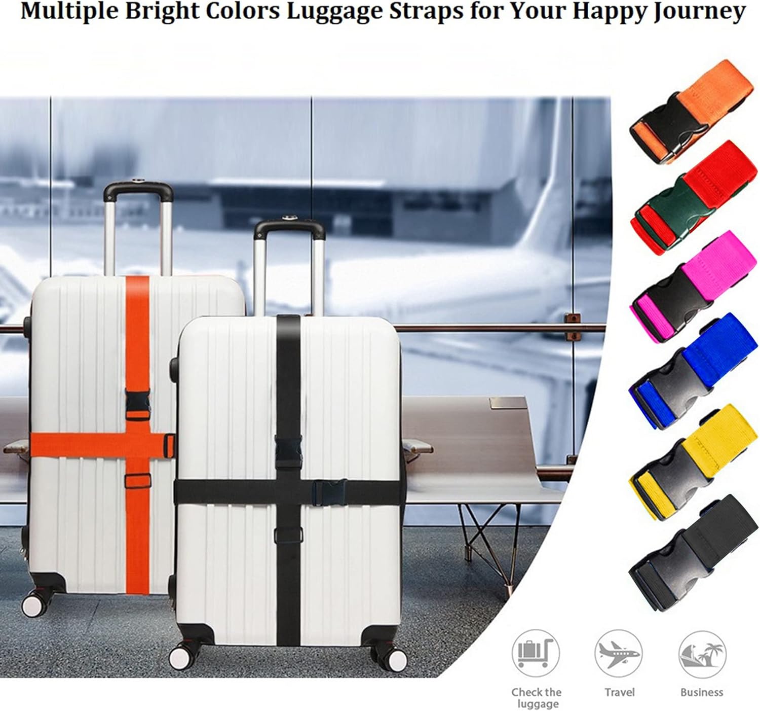 Bright Color Adjustable Luggag - Travel Accessories Luggage Straps 评论和价格
