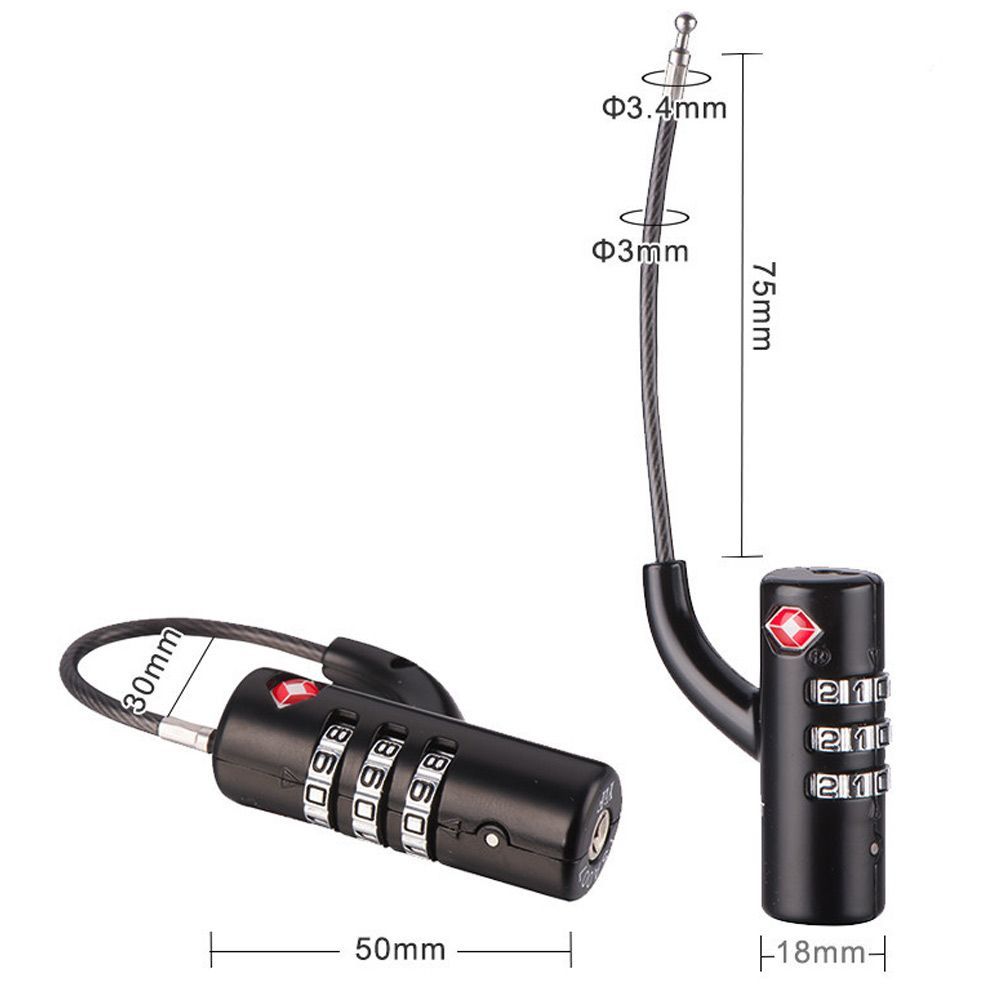 Waterproof Cable Luggage Lock  - Cable Lock Combination 评论和价格