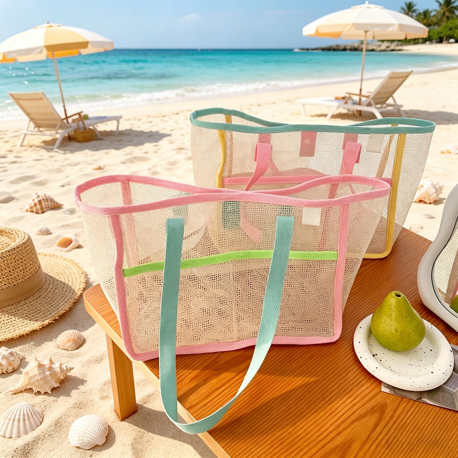 Beach Bags for Women Colorful  - Travel Accessories Gifts 评论和价格