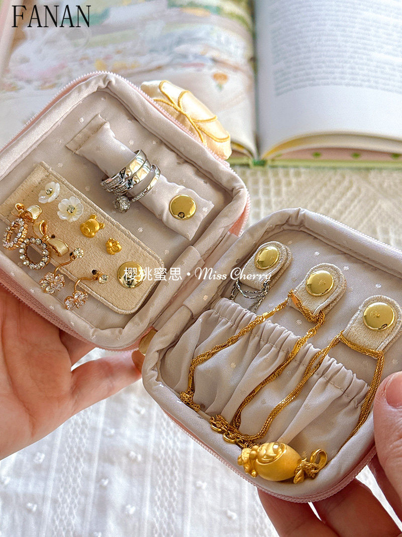 Cute Girly Mini Bowknot Perfum - Accessories Travel Jewelry Box 评论和价格