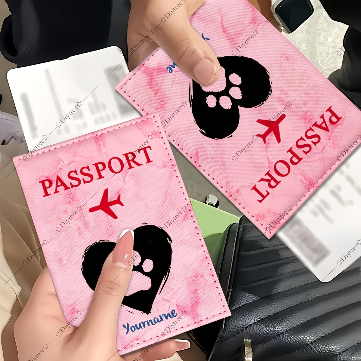 Custom Heart And Paw Print Pet - Travel Accessories Essentials 评论和价格