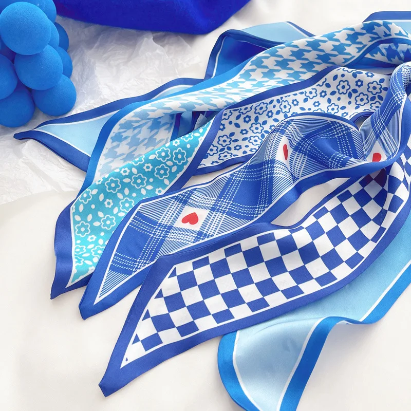 Klein blue silk scarf new chec - Travel Accessories Gifts 评论和价格
