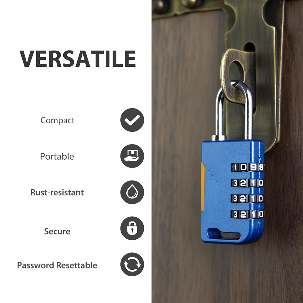 4 Digit Combination Padlock wi - Cable Lock Combination 评论和价格