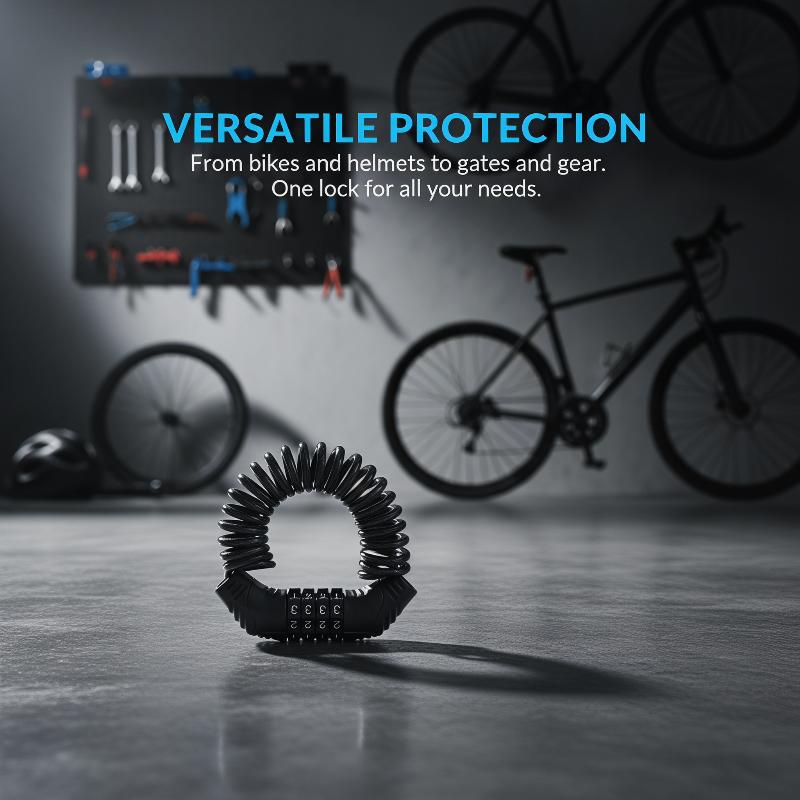 Black Motorcycle Helmet Lock 4 - Cable Lock Combination 评论和价格